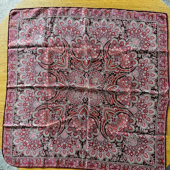 Peacock Paisley Silk Scarf Hand Rolled Hem - Picture 2 of 4